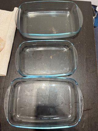 Set de 3 Bandejas de Horno de Vidrio