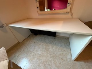 Escritorio de oficina madera maciza blanco