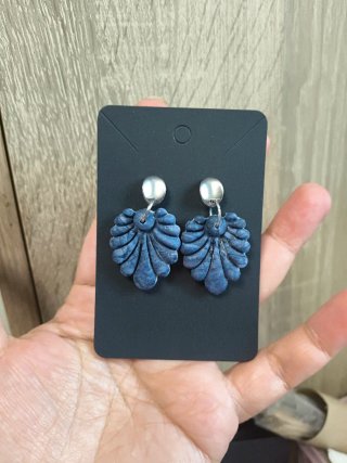 Pendientes de Arcilla Polimérica Azules