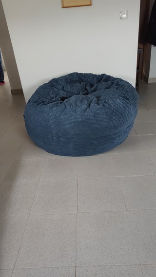 Sillón Puff Gigante Corduroy Azul