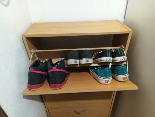 Zapatero de madera 3 baldas
