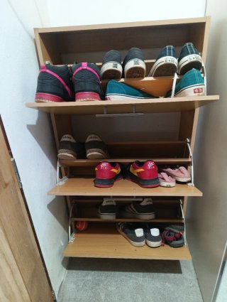 Zapatero de madera 3 baldas
