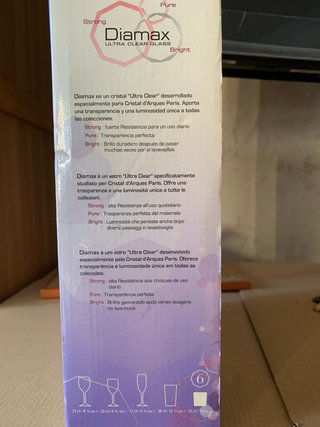 6 Vasos Cristal d'Arques Diamax Tallados