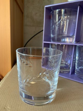 6 Vasos Cristal d'Arques Diamax Tallados