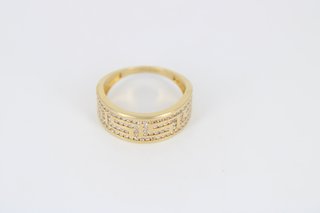 Anillo Oro 18K con Piedras Blancas