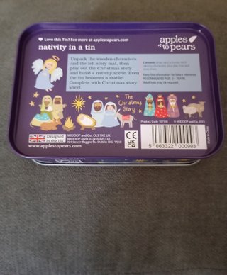 Belén Navideño Caja Metal Figuras Madera