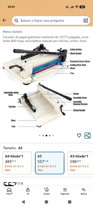 Guillotina de Papel A3 - Cortador de papel manual