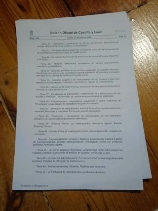 Temario oposición inspección farmacia/farmacéutico