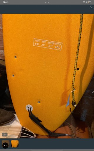 Tabla de surf 6'0 21 3.1 40L naranja
