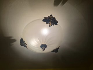Lámpara de Techo en Cristal y Latón