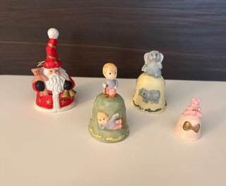 Lotto 4 Campanelle Decorative in Ceramica
