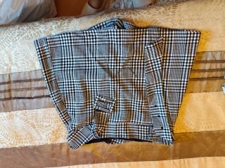 Falda/pantalón de cuadros blanco y negro