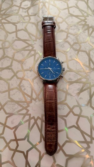 Reloj Vincero Chrono S Esfera Azul Correa Marrón