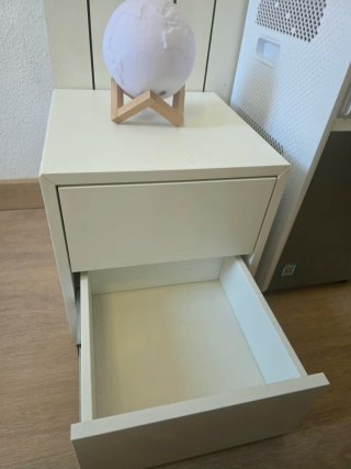 Mueble Auxiliar Blanco con Dos Cajones