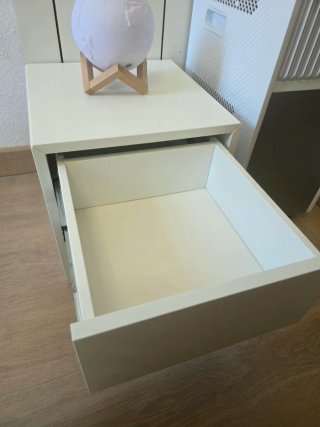 Mueble Auxiliar Blanco con Dos Cajones