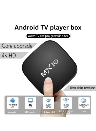 MX10 Android TV Box 4K Quad-Core WiFi Dual