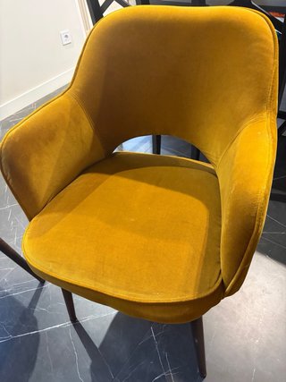 4 Sillas/Butacas Salón Terciopelo Amarillo