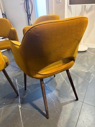4 Sillas/Butacas Salón Terciopelo Amarillo