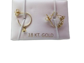 Pendientes Aro Oro 18kt con Colgante