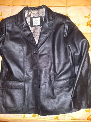 Chaqueta Blazer de Cuero Negro Forty Bennett