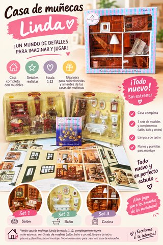 Casa de Muñecas Linda Escala 1:12 SIN ESTRENAR