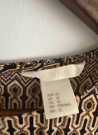 Vestido túnica H&M boho Étnico estampado 42...