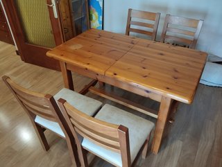 SALON COMEDOR COMPLETO EN MADERA DE PINO