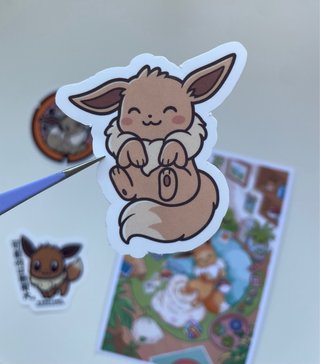 Mini póster y pegatinas Eevee