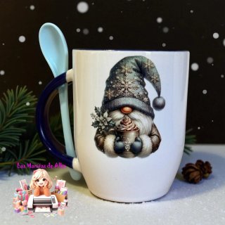 Taza de Navidad con Gnomo y Cuchara