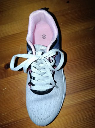 Zapatillas deportivas grises y rosas talla 39