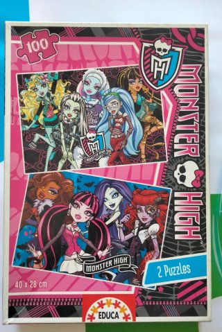 Caja 2 Puzzles Monster High (100 piezas)