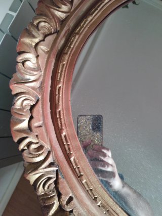 Espejo Antiguo de Madera Ovalado
