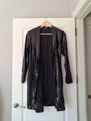 Vestido/Abrigo Lentejuelas Negro