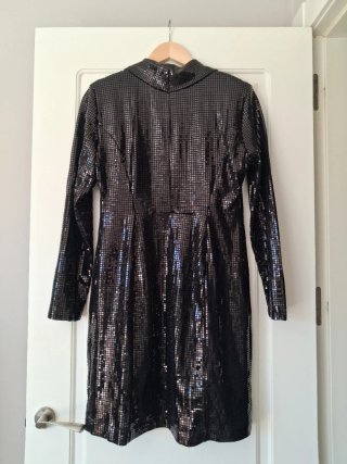 Vestido/Abrigo Lentejuelas Negro