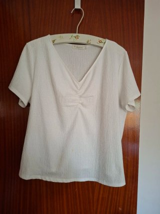 Blusa Blanca Manga Corta