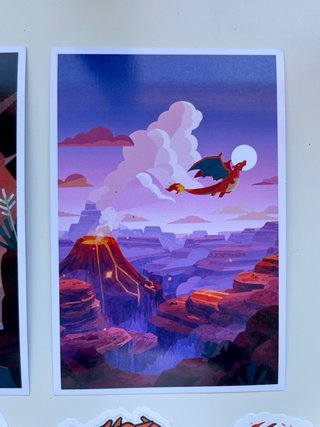 Mini pósters y pegatinas Charmander y Charizard