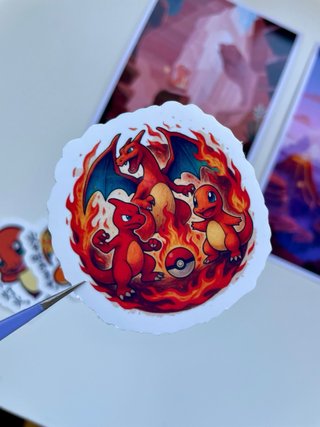 Mini pósters y pegatinas Charmander y Charizard