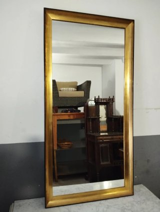 Espejo Antiguo Madera y Cristal Dorado