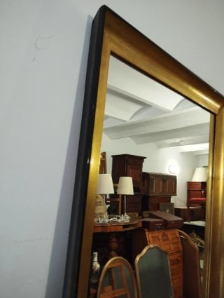 Espejo Antiguo Madera y Cristal Dorado