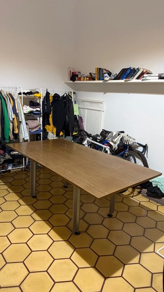 Mesa grande madera patas metálicas