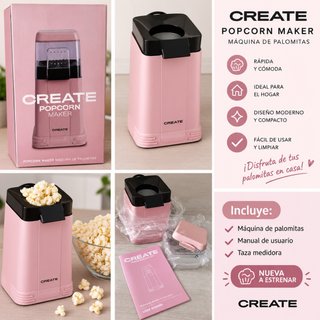 Palomitera CREATE Popcorn Maker rosa