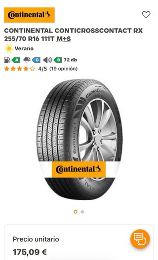 Neumático Continental CrossContact 255/70 R16