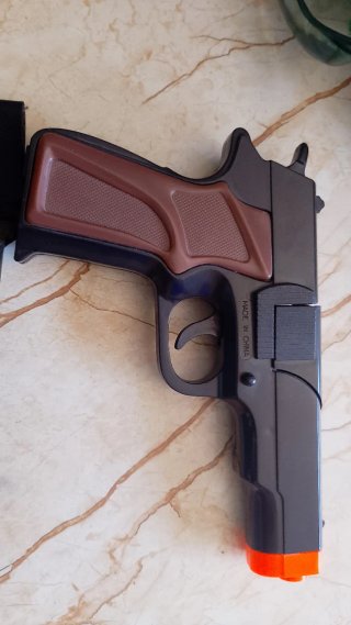 Pistola de Juguete Antigua con Funda tal cual como