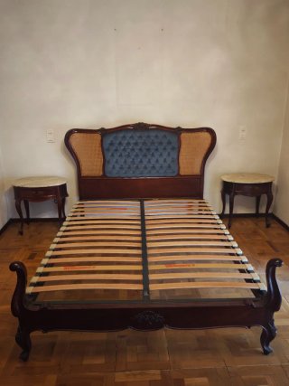 Conjunto Dormitorio Cama Mesillas cómoda y espej