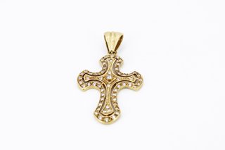 Cruz 18k Oro con Piedras Quickgold