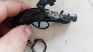 Pistola de Juguete Antigua de Hierro