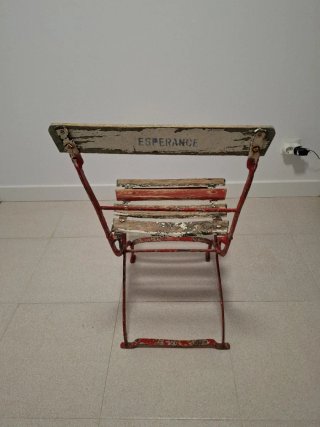 Silla Vintage Plegable de Madera y Metal
