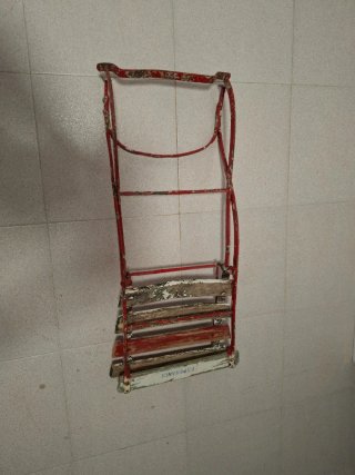 Silla Vintage Plegable de Madera y Metal