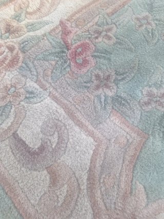 Alfombra antigua lana estilo Aubusson Verde salvia