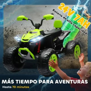 Quad infantil eléctrico verde
